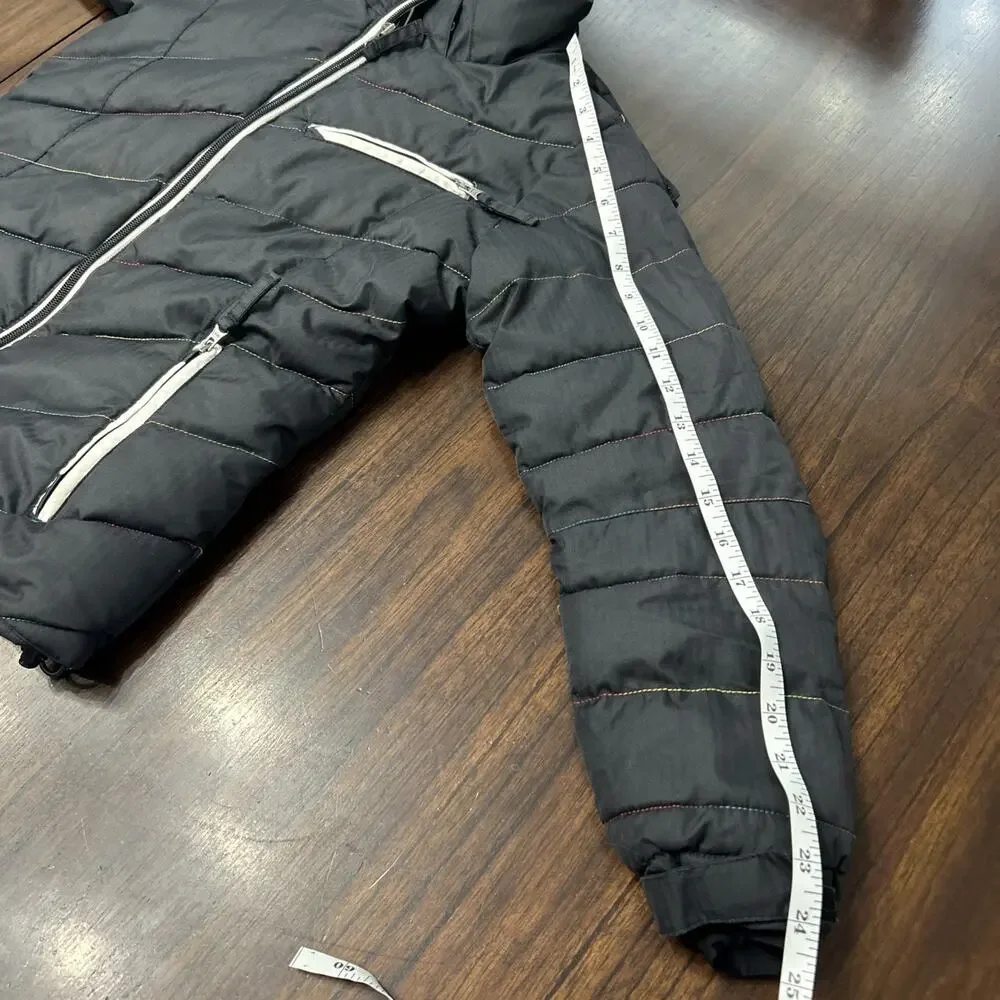 Rossignol Girls Ski Coat Jacket Sz 10 Black Fits Sz 7 / 8. Runs Small